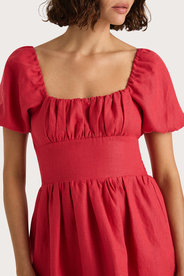 Dalia Midi Dress Red - Final Sale