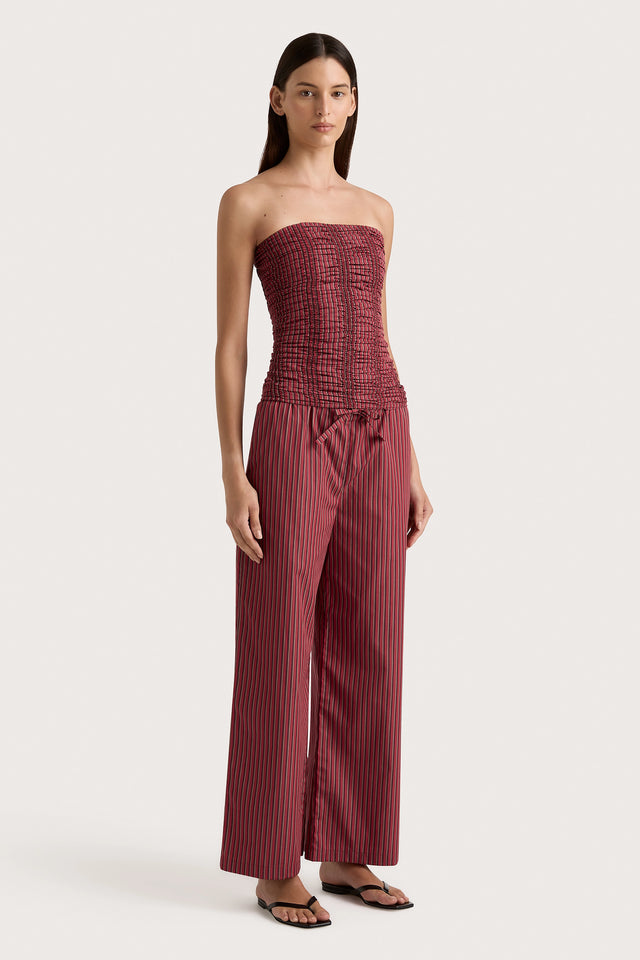 Freja Pant Wine Stripe