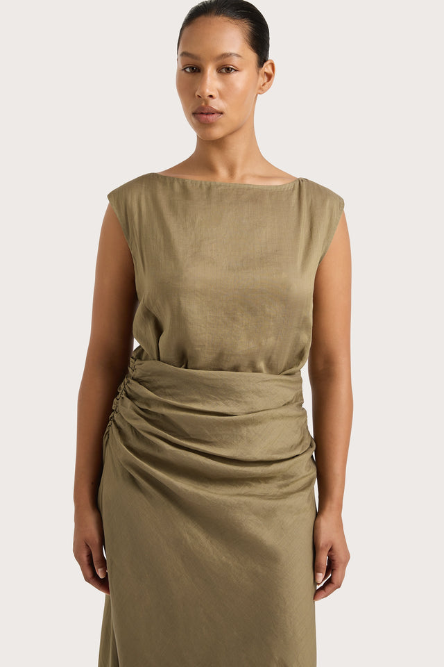 Adelia Maxi Dress Khaki