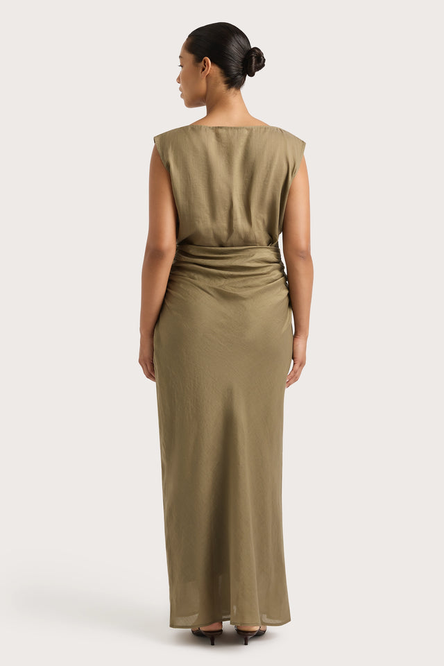 Adelia Maxi Dress Khaki