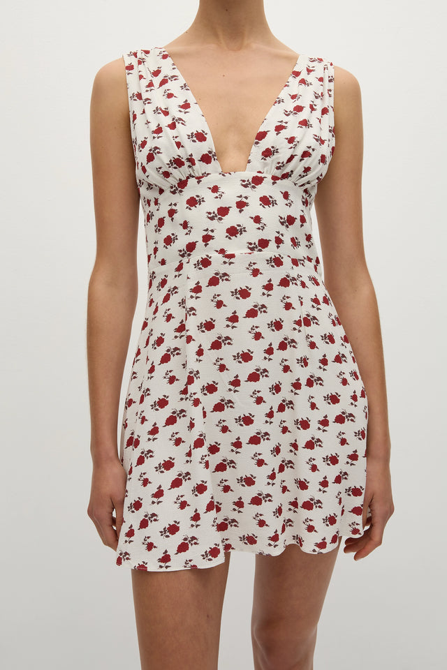 Mela Mini Dress Hazy Rose Deep Red - Faithfull the Brand INT Mela Mini Dress Hazy Rose Deep Red - Faithfull the Brand INT