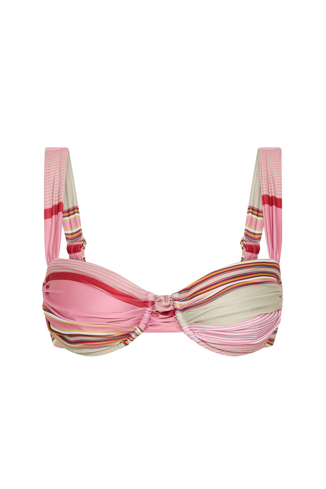 Sol Bikini Top Barragan Stripe Dusty Mauve