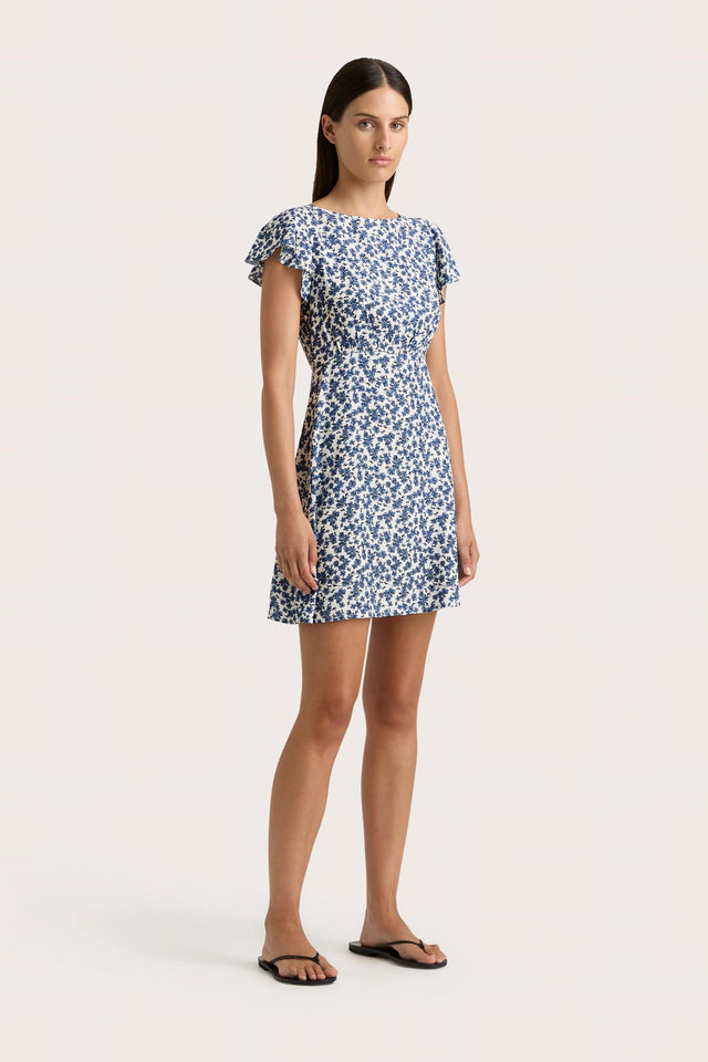 Valras Mini Dress Leilani Mid Blue - Final Sale Faithfull the Brand Valras Mini Dress Leilani Mid Blue - Final Sale Faithfull the Brand