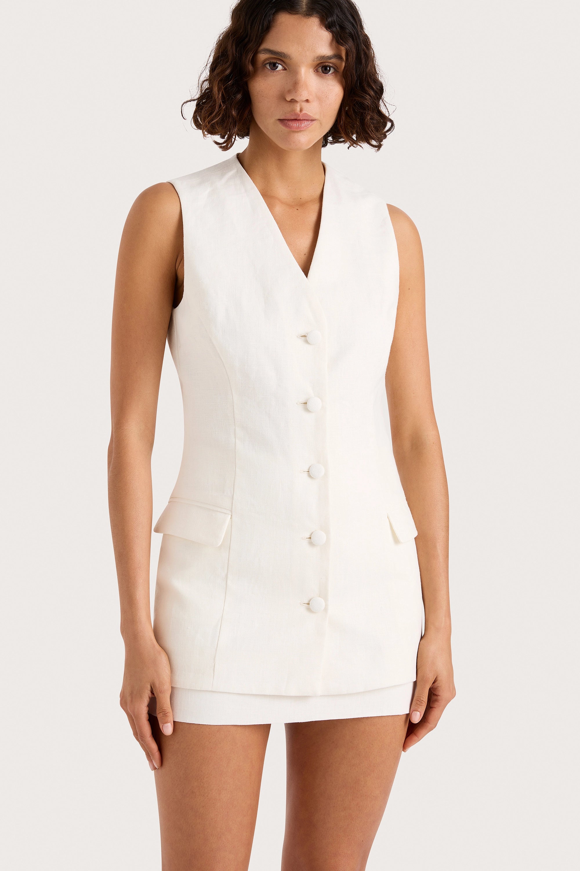 Eloise Vest White - Faithfull the Brand INT Eloise Vest White - Faithfull the Brand INT