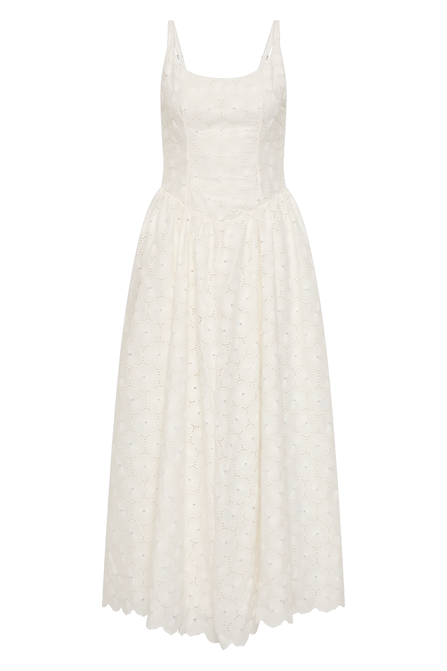 Milana Midi Dress Dolce Broderie White Milana Midi Dress Dolce Broderie White