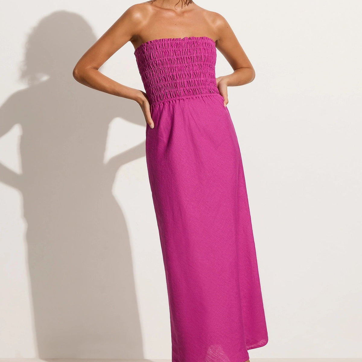Do Dora Midi Dress Magenta - Final Sale