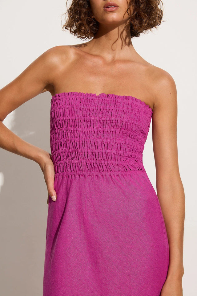 Do Dora Midi Dress Magenta - Faithfull the Brand Do Dora Midi Dress Magenta - Faithfull the Brand