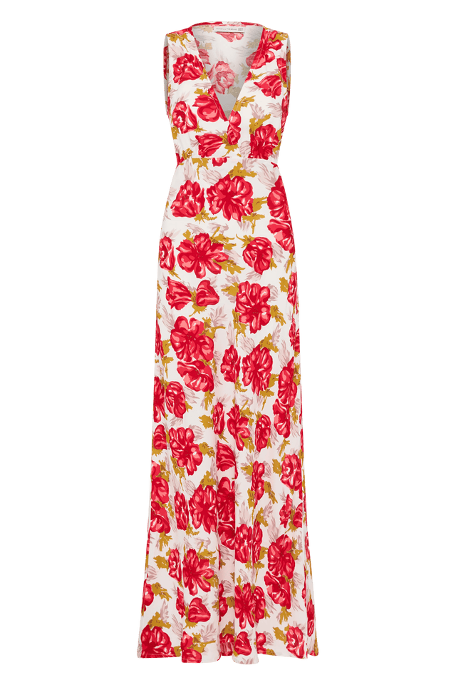 Acacia Maxi Dress Isadora Floral Red - Faithfull the Brand Acacia Maxi Dress Isadora Floral Red - Faithfull the Brand
