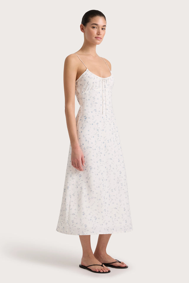 Pau Dress Blossom Egg Shell Powder Blue