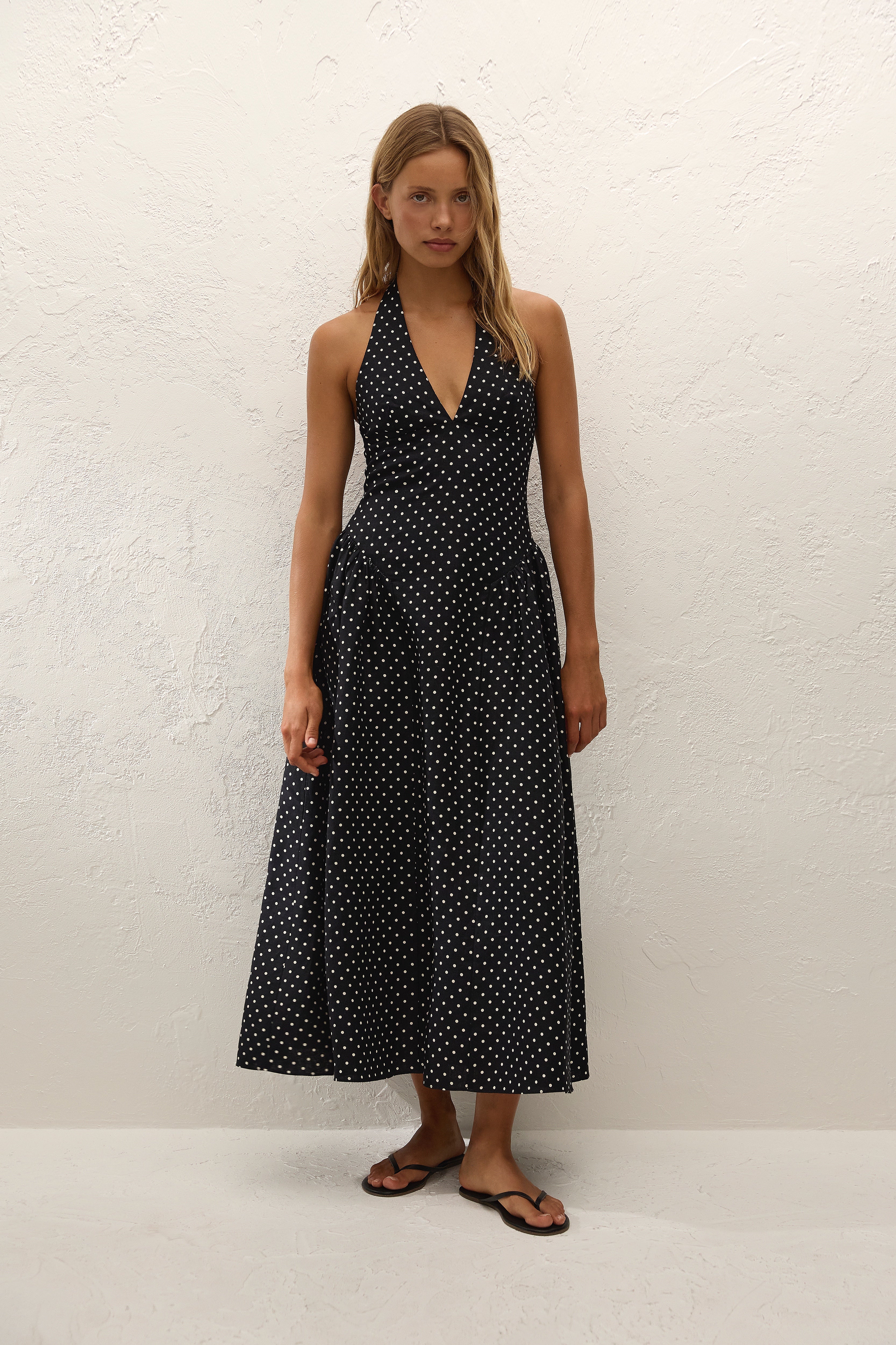 faithfull the brand polka dot midi dress Faithfull Polka Dot Midi Dress