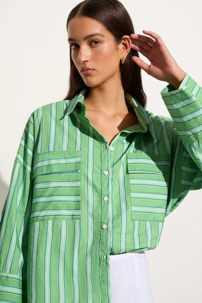 Green 2024 striped shirt