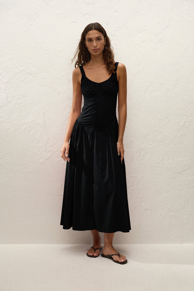 Faithfull | Olas Midi Dress Black | Women's Midi Dress