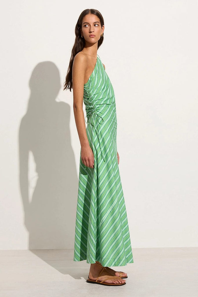Laureles Maxi Dress Akaia Stripe Green - Faithfull the Brand