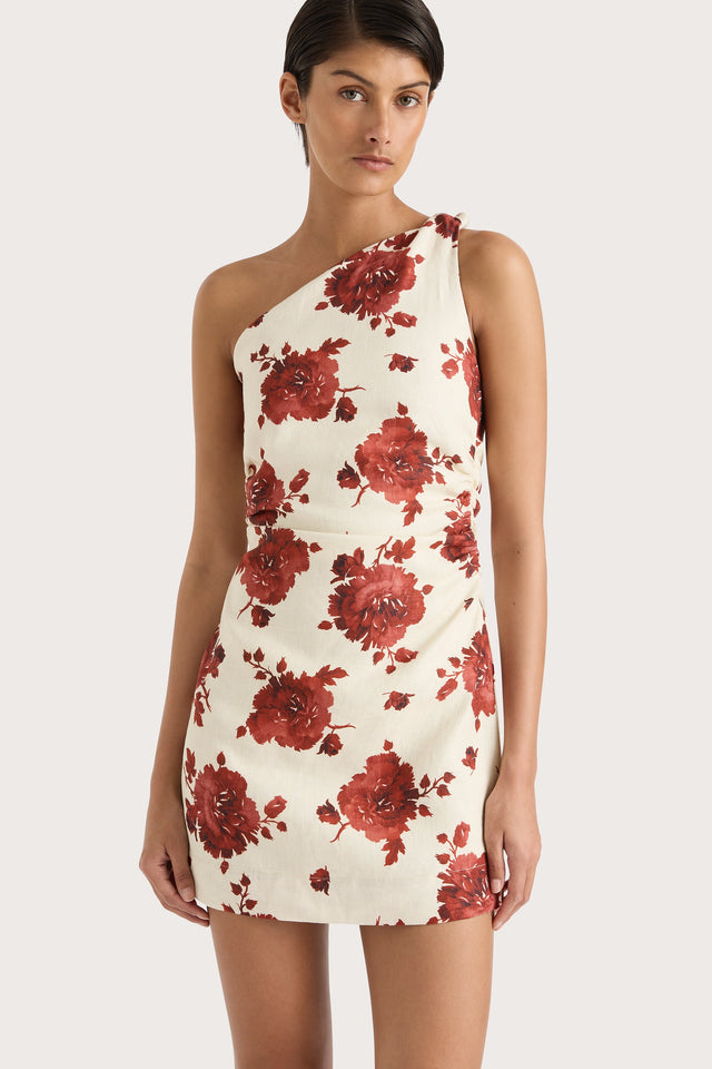 Marga Mini Dress Cecile Floral Garnet