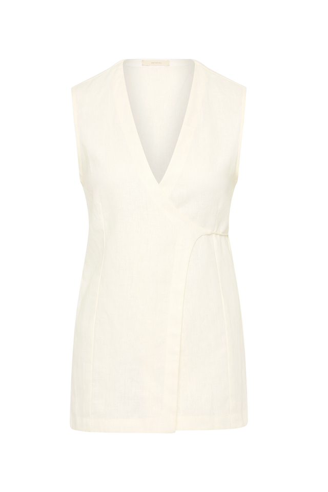 Lulea Wrap Vest White - Final Sale – Faithfull the Brand Lulea Wrap Vest White - Final Sale – Faithfull the Brand