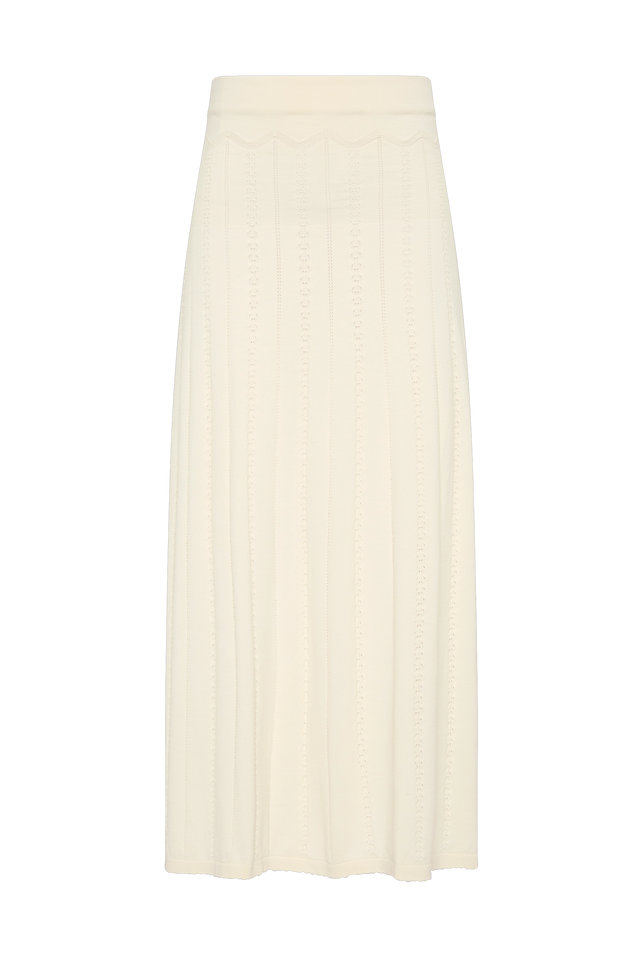 Mieralla Maxi Skirt Maja Pointelle Vintage White
