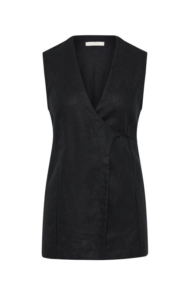 Lulea Wrap Vest Black Faithfull the Brand