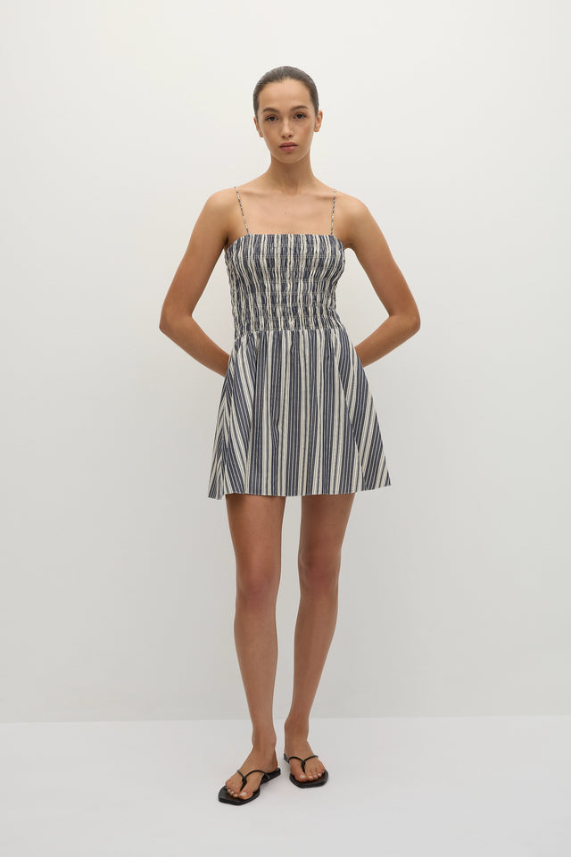 Corah Mini Dress Antique Navy Stripe
