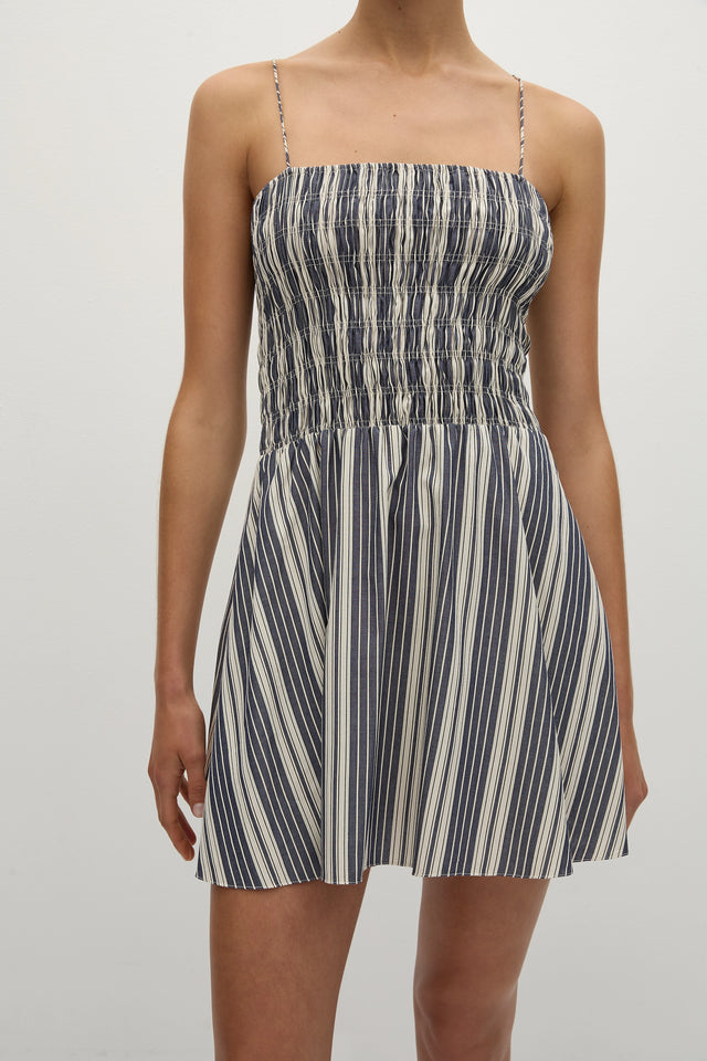 Corah Mini Dress Antique Navy Stripe