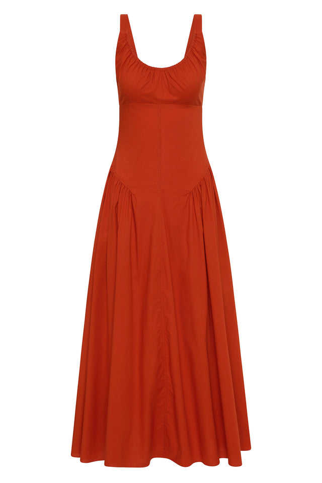 Olas Midi Dress Dusty Tomato