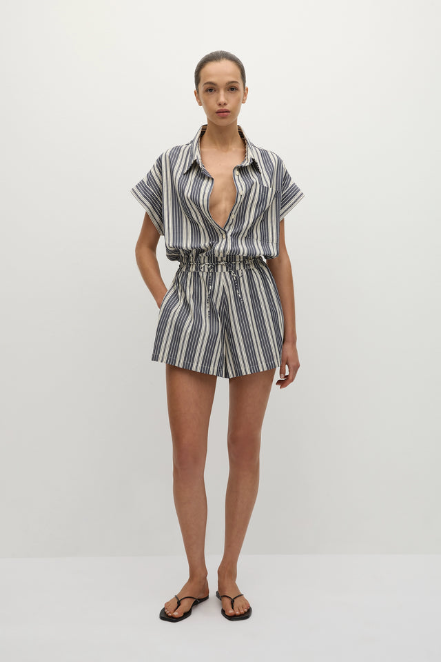 Cyrene Playsuit Antique Navy Stripe
