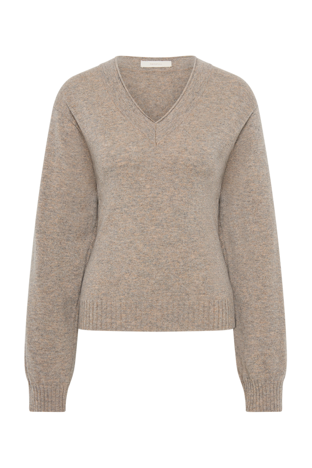 Frederikke Cashemere Sweater Taupe Marle