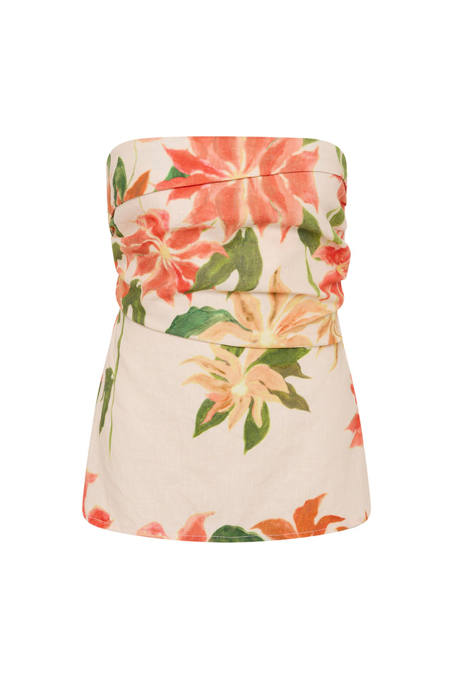 Eleanore Strapless Top Jardines Floral