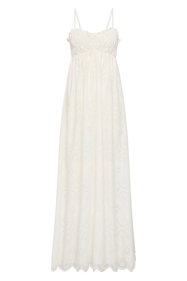 Etta Maxi Dress Bianca Broderie White - Faithfull the Brand INT Etta Maxi Dress Bianca Broderie White - Faithfull the Brand INT