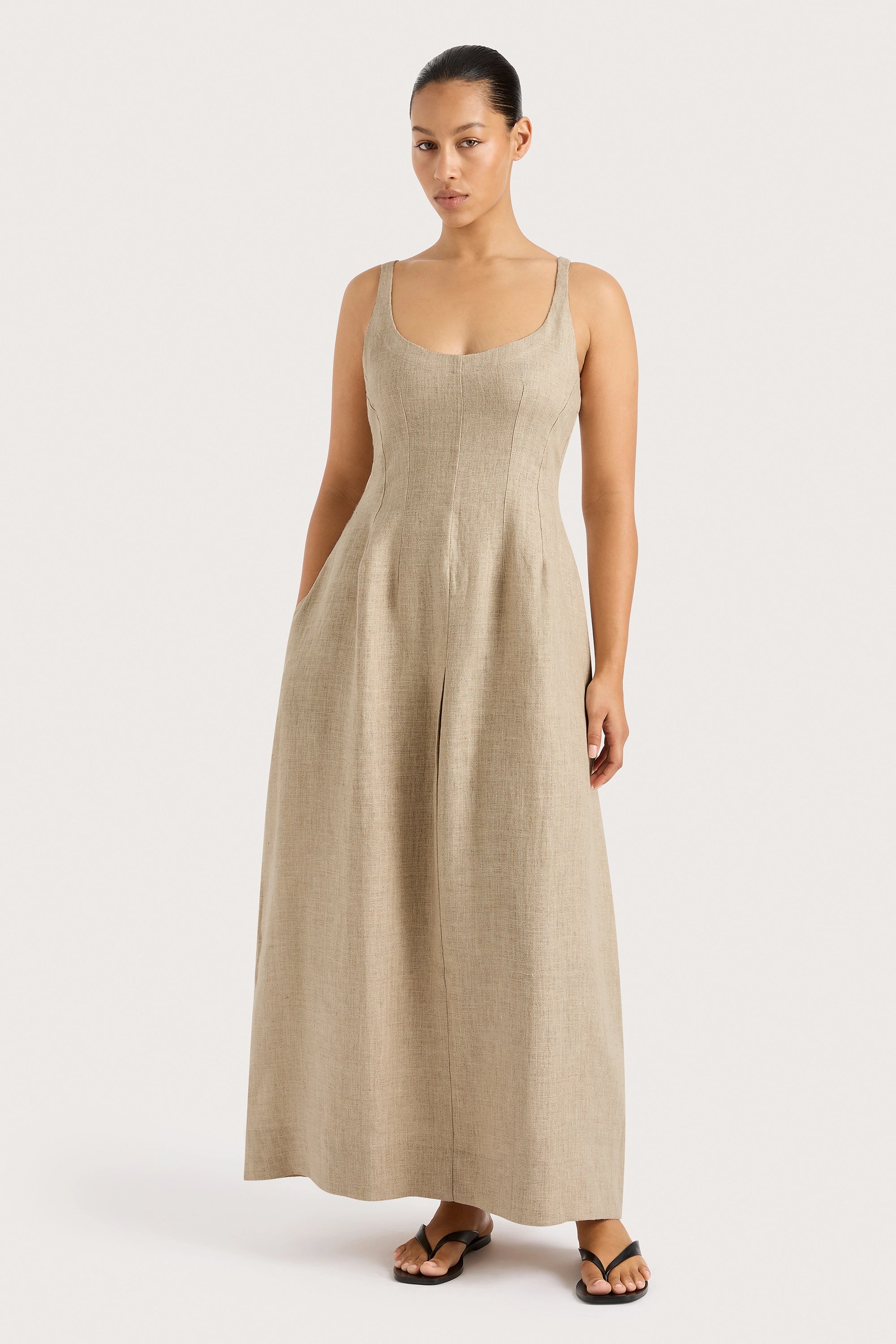 Sanne Midi Dress Oatmeal