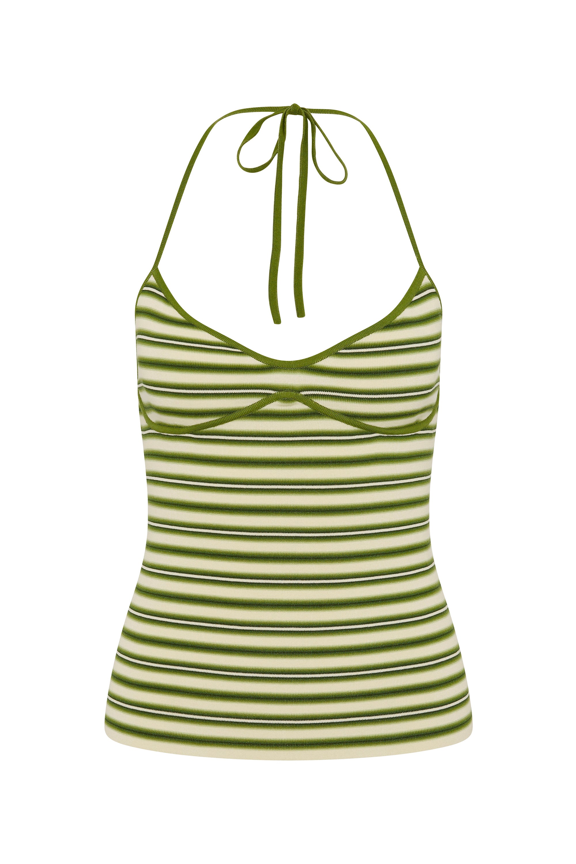 Citara Halter Top Ombre Stripe Micro Juniper - Faithfull the Brand INT