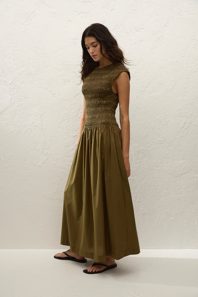 Ale Maxi Dress Olive Faithfull the Brand INT Ale Maxi Dress Olive Faithfull the Brand INT