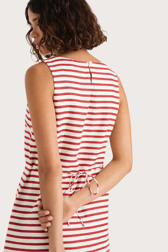 Kelly Mini Dress Breton Stripe Red