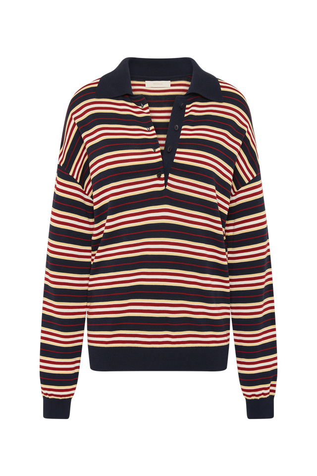 Harlow Oversized Polo Cila Stripe Navy