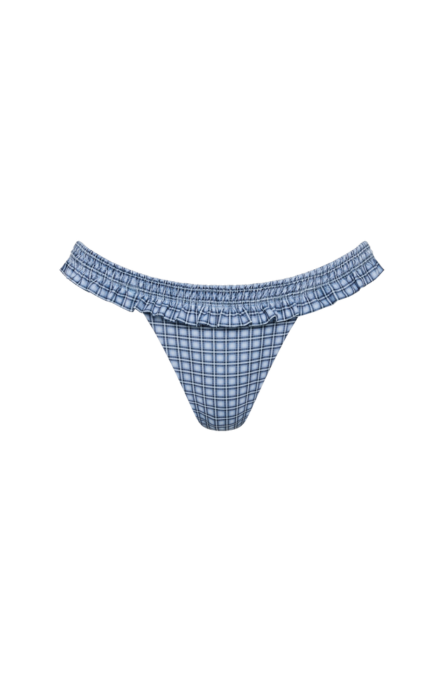 Esterel Bikini Bottom Vintage Blue Check