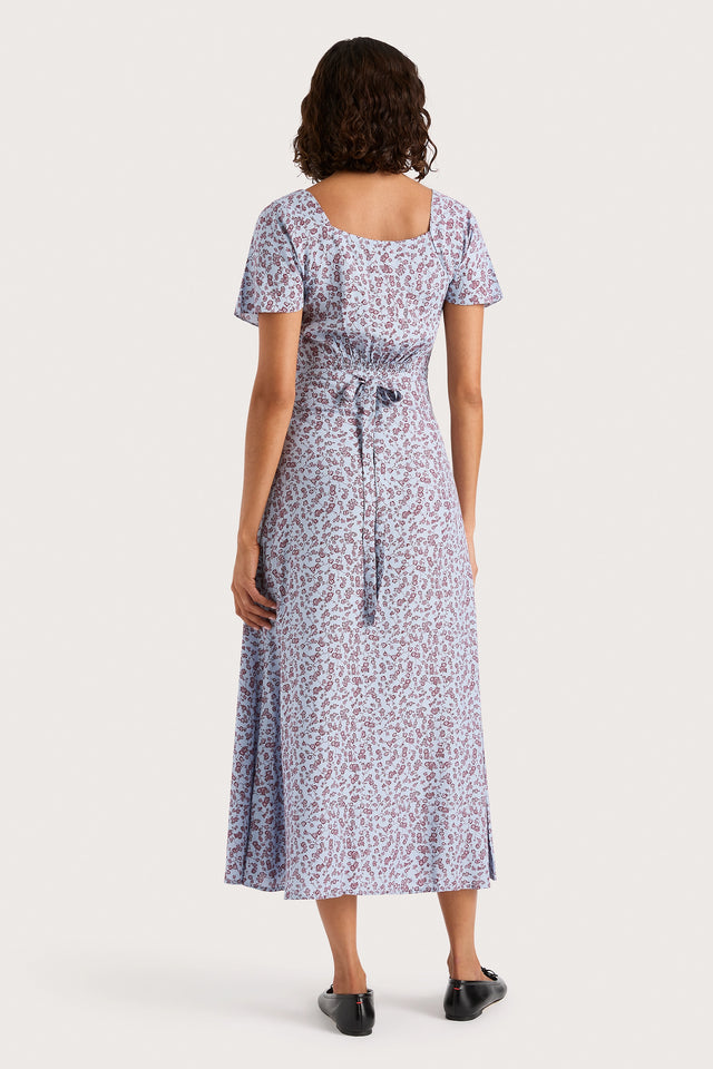 Aurelia Midi Dress Amaryllis Floral Blue