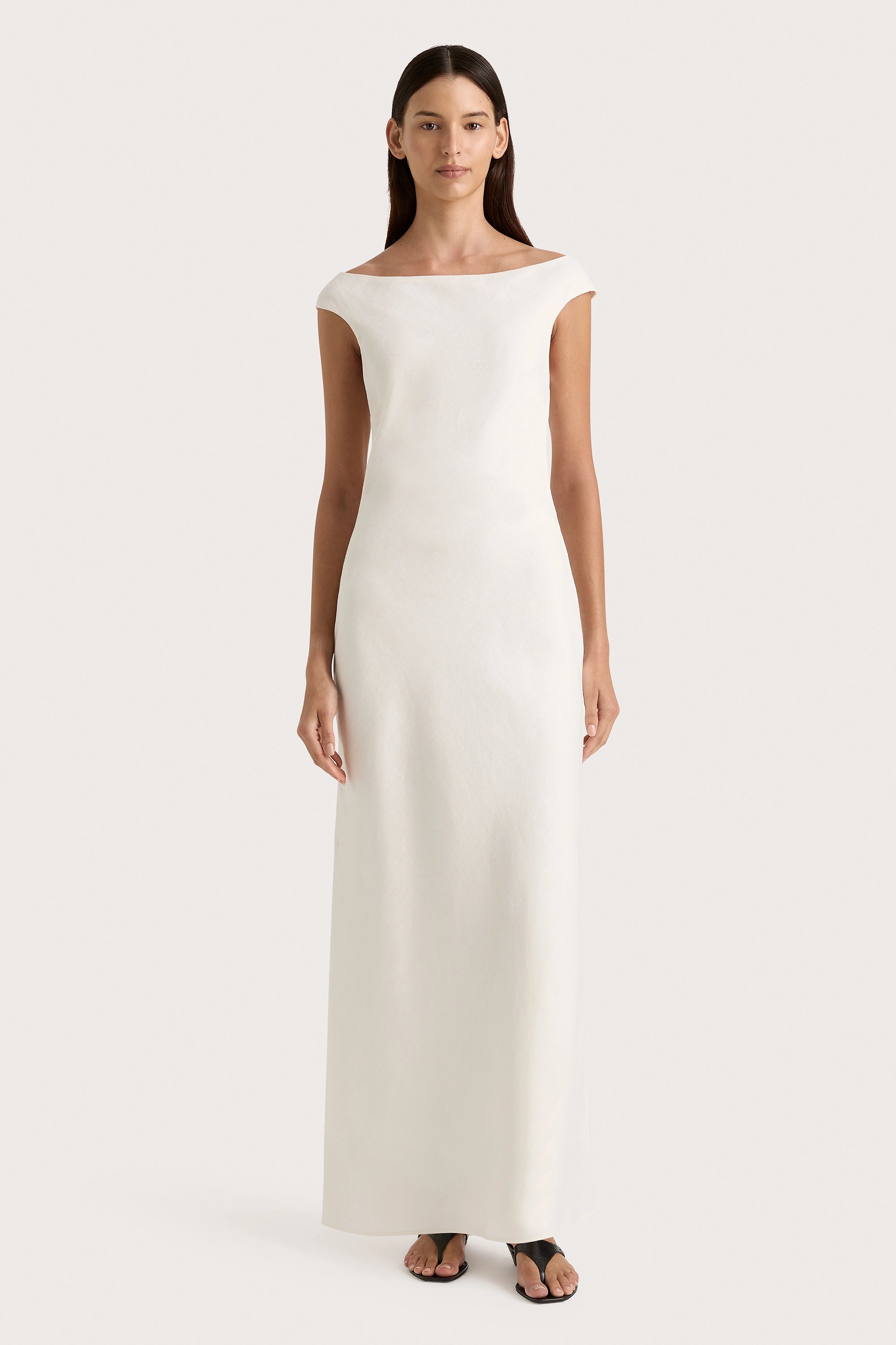 off white dress midi PEÑON OFF-WHITE MIDI DRESS | CULT MIA main image 0