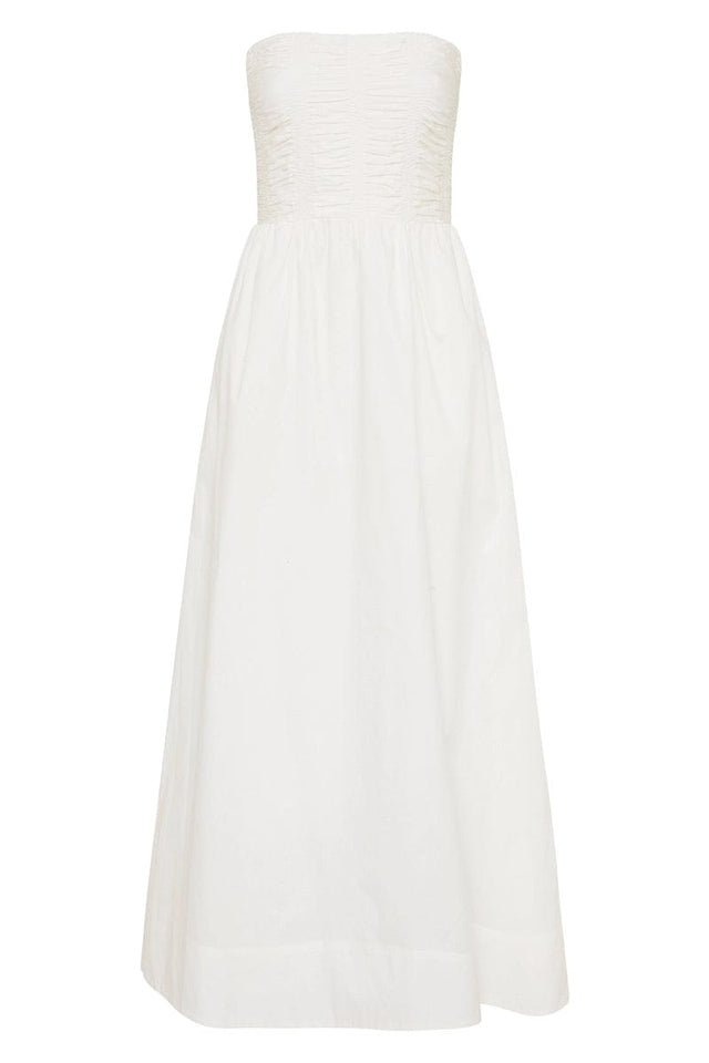 Dominquez Midi Dress White - Final Sale Faithfull the Brand Dominquez Midi Dress White - Final Sale Faithfull the Brand