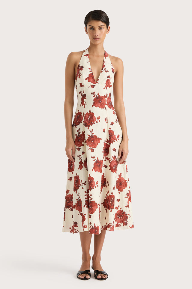 faithfull myrtille midi dress Mira Cotton Midi Dress by Faithfull in Black, Size: 4 at Anthropologie