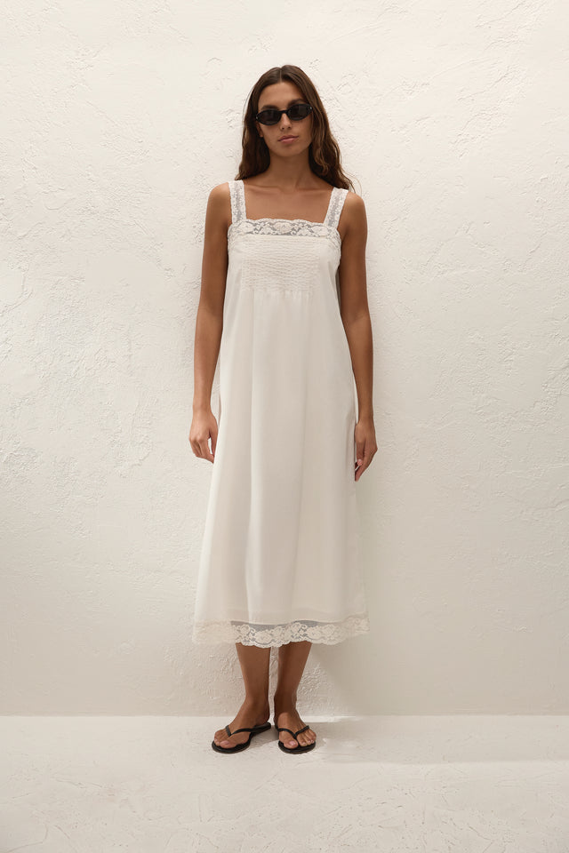 Cristina Midi Dress Mila Lace Ivory, XL / Mila Lace Ivory