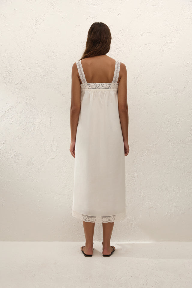 Cristina Midi Dress Mila Lace Ivory