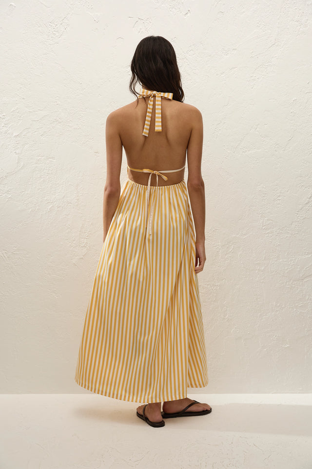 Ermita Midi Dress Orozco Stripe Mustard
