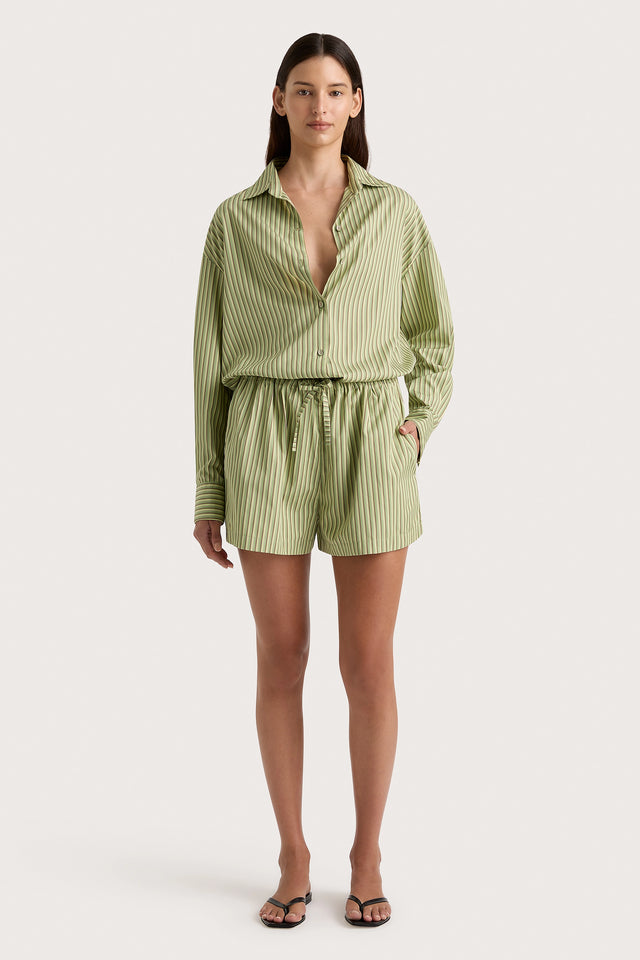 Freja Shorts Green Stripe