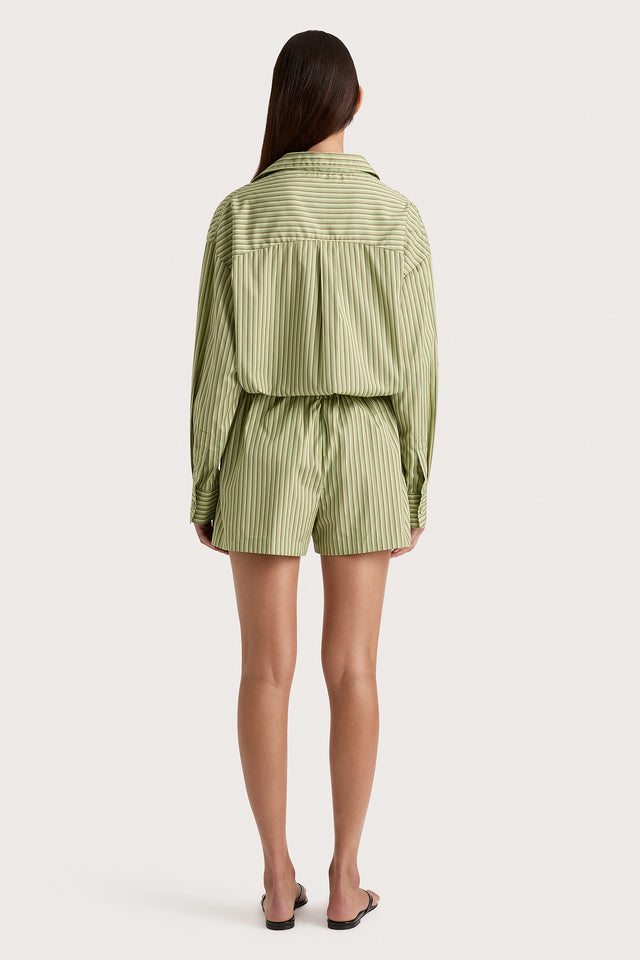 Freja Shorts Green Stripe