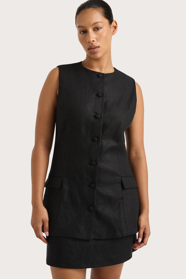 Jane Vest Black - Final Sale Faithfull the Brand Jane Vest Black - Final Sale Faithfull the Brand