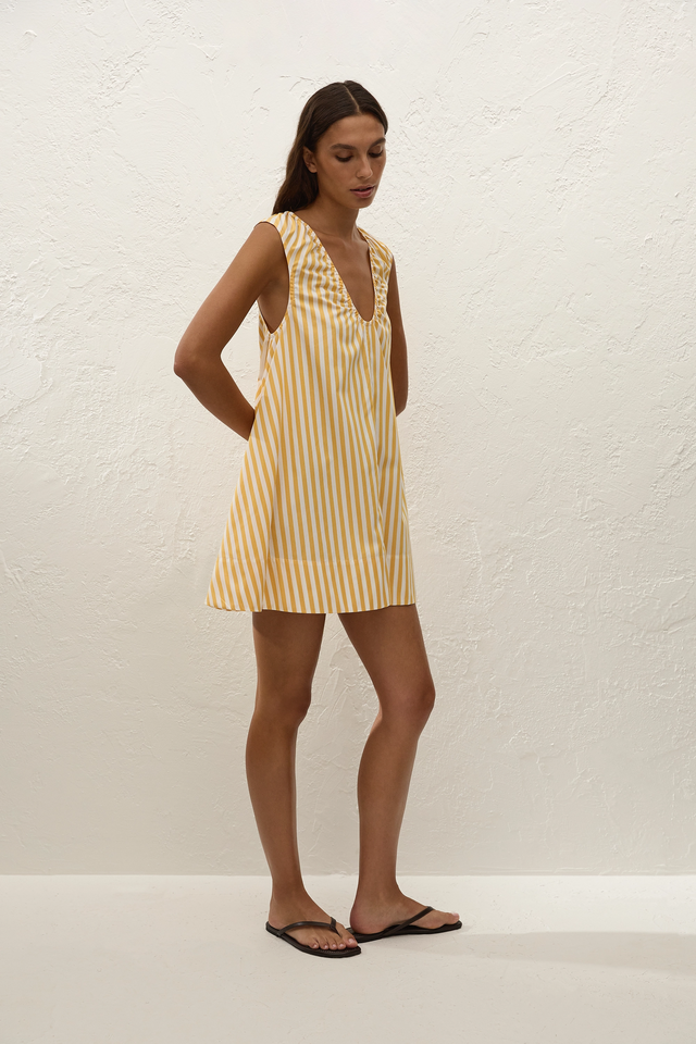 Pedrera Mini Dress Orozco Stripe Mustard