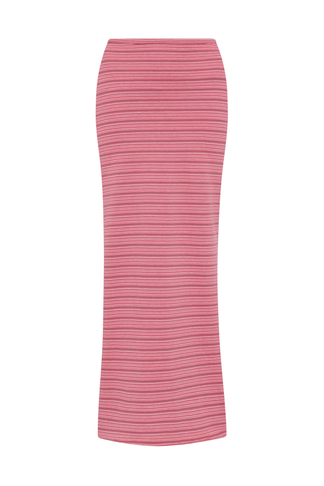 Maceio Midi Skirt Vermillion Stripe