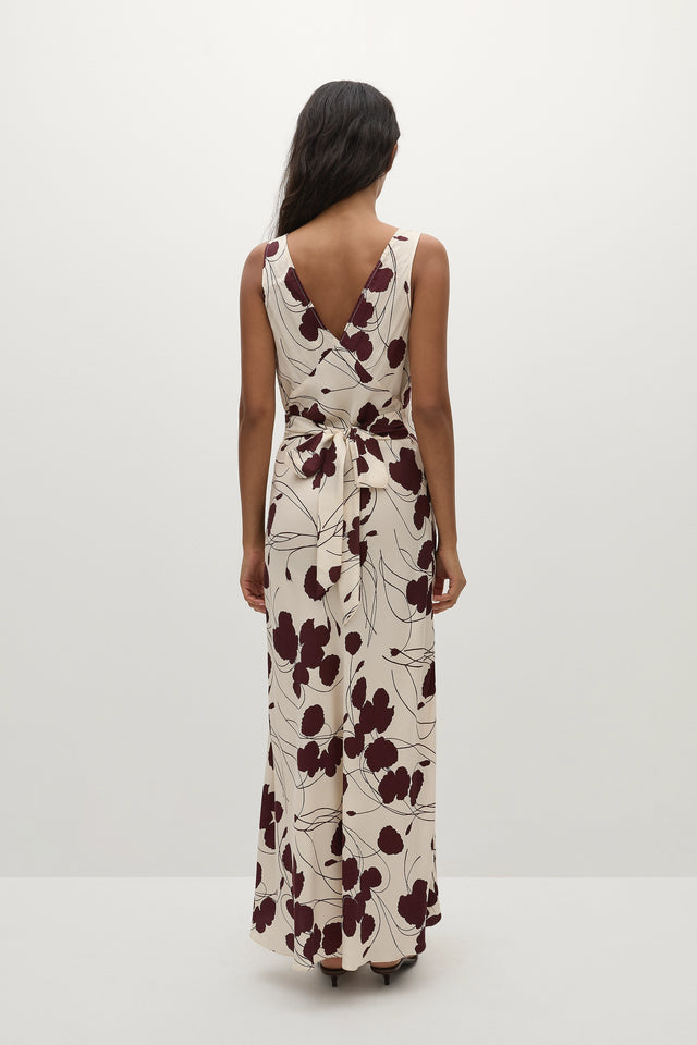 Signe Maxi Dress Dandelion Floral Bordeaux