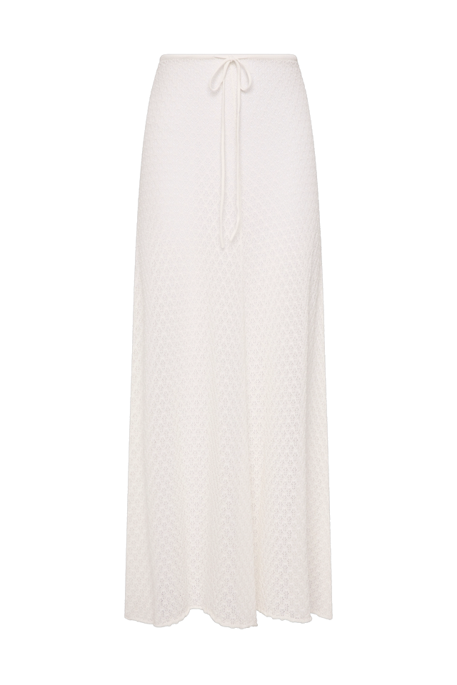 Lenna Skirt Pointelle Lace Vintage White