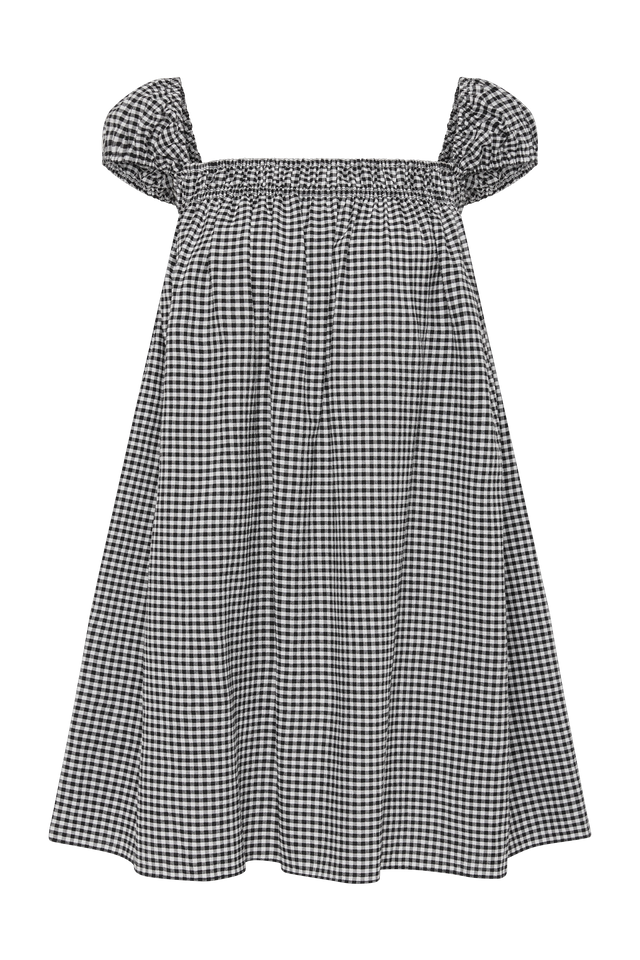 Belinha Mini Dress Cantinho Gingham Black