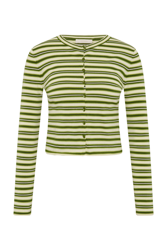 Cinta Cardigan Ombre Stripe Micro Juniper